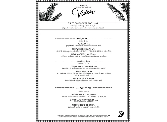 Dine LA at Videre
