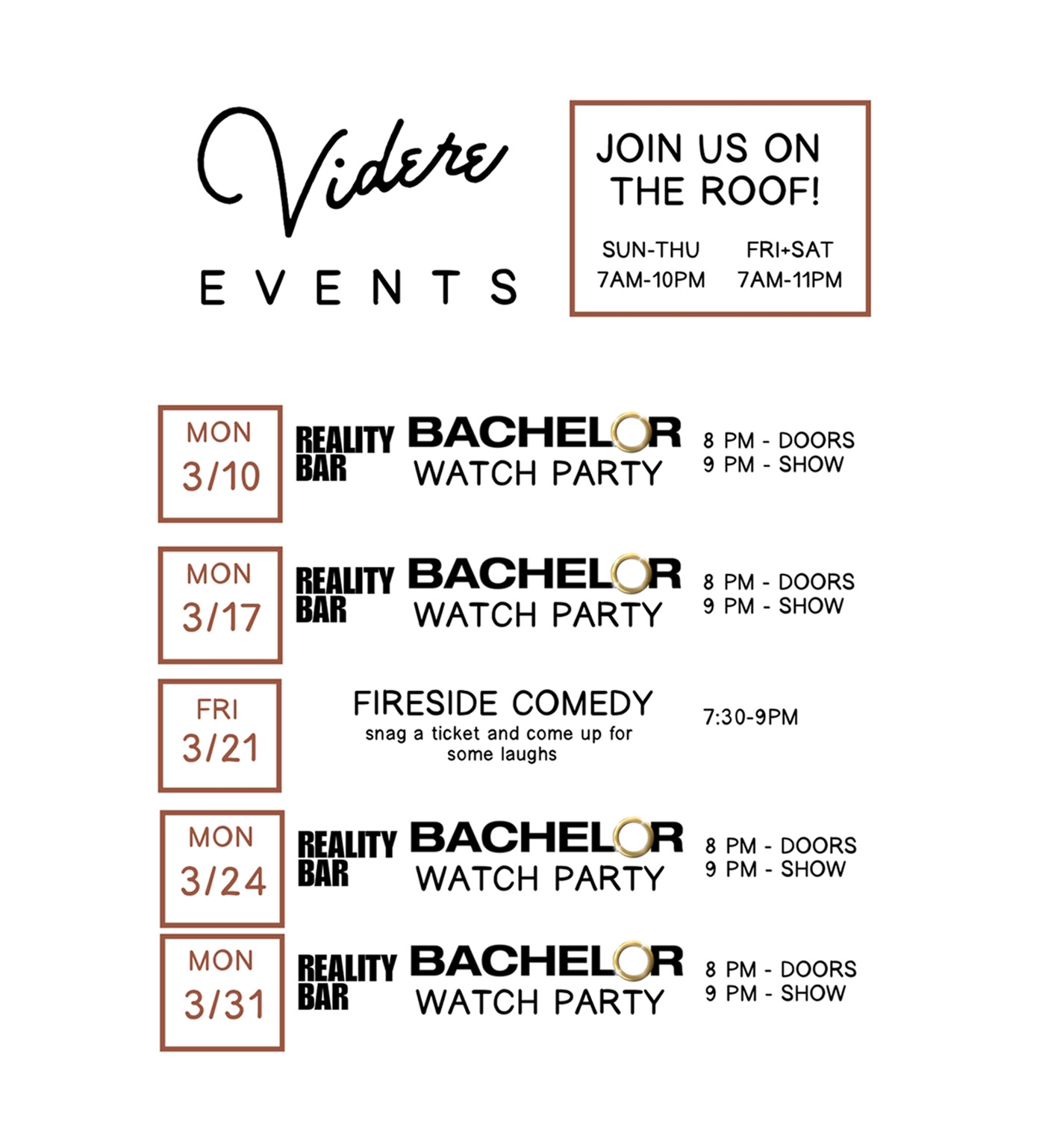 Image representing This Month at Videre Rooftop Restaurant and Bar